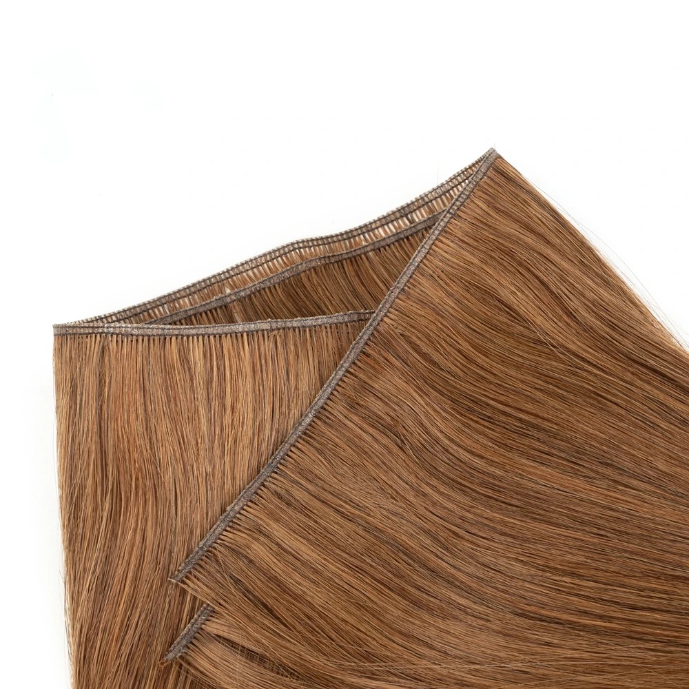 Invisible Genius Weft 14A Grade Dark Color Human Virgin Hair Extensions Sewing In 16-28 inches Hand-Tined Hair Weave Natural Straight