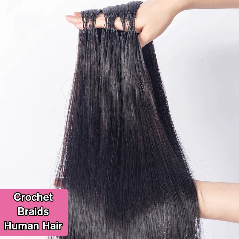 Seamless Crochet Braids Feather Line Hair Generation 3rd Raw Hair More Invisible Pre Bonded Hair Extensions 200 Strands/1 Lot/140-160g Add Volume