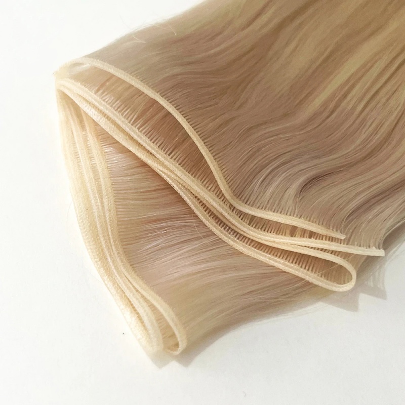 Invisible Genius Weft 14A Grade Light Color Human Virgin Hair Extensions Sewing In 16-28 inches Hand-Tined Hair Weave Natural Straight